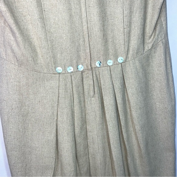 Vintage Betsy's Things Linen Dress Womens 80s 90s Pearl Buttons Lined sz 14 - Picture 6 of 15
